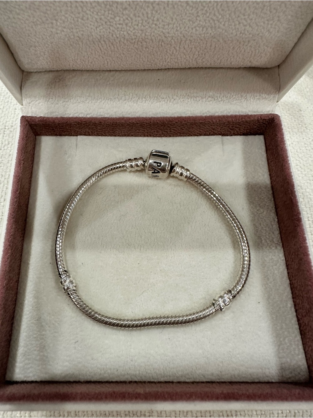 PANDORA STERLING SILVER SNAP CLASP BRACELET - children’s size -